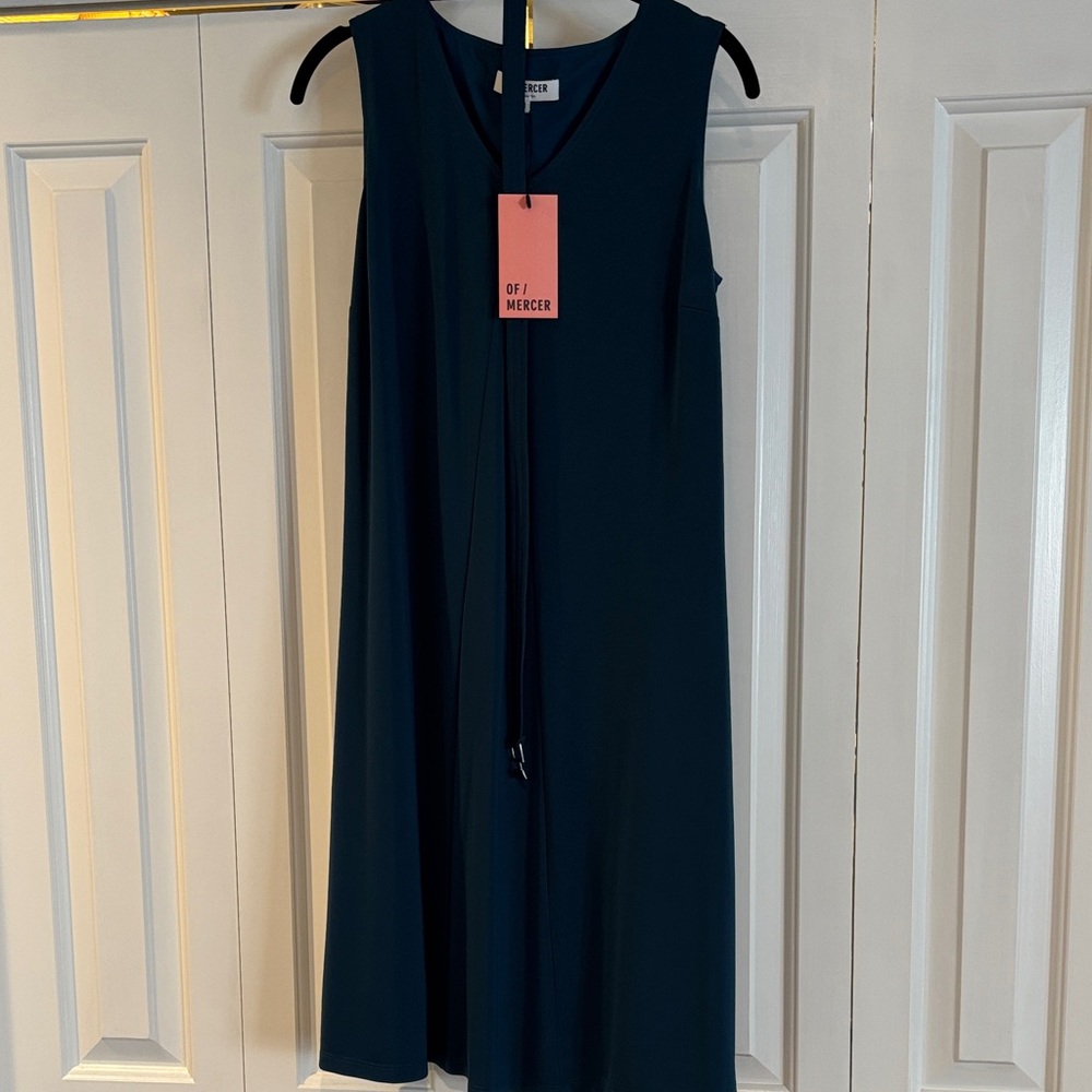 Blue-green Of Mercer Belted Sleeveless Dress